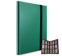 MUROAD 360 Pockets Trading Card Binder Album, Side Loading PP Pockets, Standard Size Cards Protector, Compatible with Yugioh Pokemon Card Holder (Green)