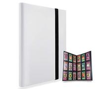 MUROAD 360 Pockets Trading Card Binder Album, Side Loading PP Pockets, Standard Size Cards Protector, compatible with Yugioh Pokemon Card Holder (White)