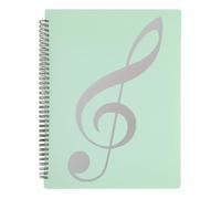 MUROAD A4 Sheet Music Folder, Sheet Music Holder Allow Annotations, Eliminate Glare, 60 Pages Spiral Sheet Music Binder Organizer, Sheet Music Storage,Green