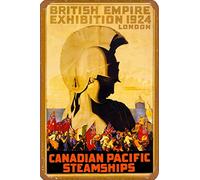 Muroanmi Vintage Look Reproduction British Empire 1924 London Canadian Pacific Vintage Travel Advertisement Print Retro Tin Plaque Poster 8X12Inch
