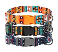 MUROM Southwest Dog Collar Tribal Pattern Adjustable Puppy Pet Collars for Small Medium Large Dogs Aztec Print (Aztec, Neck Fit 18''-26'')