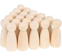 Muross 20pcs Wooden Peg Dolls Unfinished Wooden Tiny Doll Bodies People Shapes Decorations for Kids Painting Craft Art Projects Peg Game Decor 65X23MM