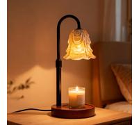 Muross Flower Candle Warmer Lamp with Timer, Adjustable Height and Brightness Flower Lamp Warmer, Jar Candles Flameless Burner Suitable Various Holiday Warming Present (No Light Bulb & Aroma Diffuser)