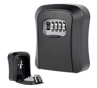 Muross Key Safe Box Code Lock-Storage Key Box Outdoor Wall Mounted Security Password Key Box 4 Combination Code Key Storage Lock Box(black)