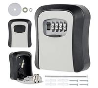 Muross Key Safe Key Box Wall Mounted Key Safe 4 Digit Combination Password Key Holder Safe Key Box Outdoor Key Box Home Security Store Box Organizer Case(grey)