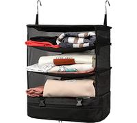 Muross Travel Luggage Organizer Portable Travel Shelves Bag 3-Shelf Suitcase Packing Cube Collapsible Hanging Closet Storage Bag Space Saver for Wardrobe Suitcase Carry On