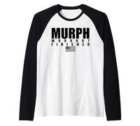 Murph Memorial Day Workout Finisher American Flag Design Raglan Baseball Tee