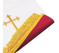 Murphy Robes Scarves-Reversible Lectern Banner Embroidered with Gold Latin Cross Sanctuary Pulpit Scarf, 17 x 36-Inch, Red/White
