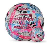 Murphy's Gaelic Street Trainer Footballs, Durable Vulcanised Rubber, Long Lasting Grip for Hard Surfaces, Size 5, White/Pink/Cyan