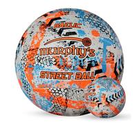 Murphy's Gaelic Street Trainer Footballs, Durable Vulcanised Rubber, Long Lasting Grip for Hard Surfaces, Size 4, White/Fluo Orange/Cyan