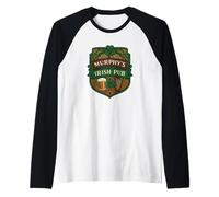 Murphy's Irish Pub St. Patrick's Day 2025 Shamrock Raglan Baseball Tee