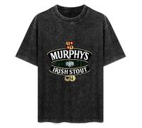 Murphy's Irish Stout Vintage Worn Look Black T-Shirt Mens Tee Unisex Tops L