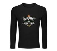 Murphy's Irish Stout Vintage Worn Look Men's 100% Cotton Tee Crewneck Unisex Long Sleeve T-Shirt Black XXXL