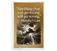 Murphy's Law "Anything That Can Go Wrong Will Go Wrong" Inspirational 12x18 US Made Poster