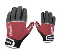 Murphys V2 Gaelic Football Adult's Gloves, Premium Latex Field Players Mittens, Durable Hook and Loop Closure, Grey and Red Maroon, 9, Medium