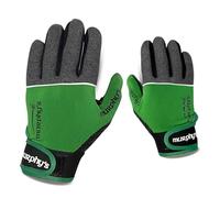 Murphys V2 Gaelic Football Kid's Gloves, Premium Latex Field Players Mittens, Durable Hook and Loop Closure, Grey and Green, 5 / Under 10Y