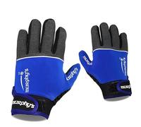 Murphys V2 Gaelic Football Kid's Gloves, Premium Latex Field Players Mittens, Durable Hook and Loop Closure, Grey and Blue, 4 / Under 8Y