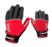 Murphys V2 Gaelic Football Kid's Gloves, Premium Latex Field Players Mittens, GAA Superior Grip, Durable Hook and Loop Closure, Grey and Red, 5 / Under 10Y