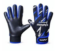 Murphy's Vision Gaelic Gloves, GAA Premium Latex Grip, Ventilated Finger Inset, Adjustable Wrist Strap, Wet Weather Ball Control, Black/White/Blue, 7 - X-Small