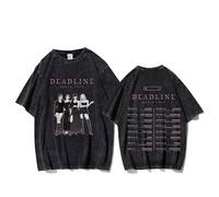 MURQ Deadline Album T-Shirt 2025 World Tour Vintage Graphic Washed Oversize Shirt(A,M)