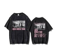 MURQ Deadline Album T-Shirt 2025 World Tour Vintage Graphic Washed Shirt(E,M)
