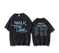 MURQ Walk The Line Tshirt 2025 World Tour Support Printed Shirts Cotton Merch(Washed Black,L)