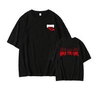 MURQ Walk The Line Tshirt Bite Me Printed Shirts Cotton Merch(Black,M)