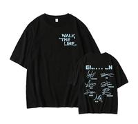 MURQ Walk The Line Tshirt EN 2025 World Tour Support Printed Shirts Cotton Tops(Black,M)