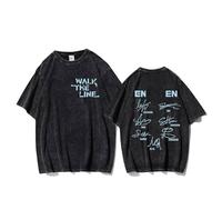 MURQ Walk The Line Tshirt EN 2025 World Tour Support Printed Shirts Cotton Tops(Washed,S)