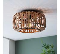 murray bamboo flush ceiling light in natural