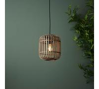 murray natural bamboo wood pendant ceiling light in matt black