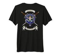 Murray of Atholl Scottish Clan Badge Tartan & Swords (Back) Premium T-Shirt