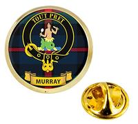 Murray Scottish Clan Crest Lapel Pin Badge in Gold Colour Product Of Scotland