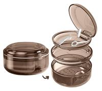 MURRI&MURRDI Denture Case 2 in 1 Retainer Cleaning Case, No-Leak Denture Bath Box, Complete Clean Care for Dentures Clear Braces Soaking Cup with Lid, Mouth Guard Cleaning Box Night Guard Case