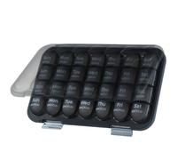 MURRI&MURRDI Large Pill Organizer 4 Times a Day, Travel 7 Day Medication Organiser for Morning Noon and Night, Weekly Pill Box for Vitamin Tablet Supplement (28 Cells, C Gray)