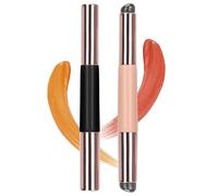 MURRI&MURRDI Silicone Lip Brush 2 Pcs, Double-ended Silicone Makeup Brush with Lids. Small Head for Lip Blush, Large Head for Contour Face, Premium Lip Applicator Makeup Blending Brush, Smudge