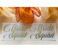Murrielle Ltd Team Bride. Bride Squad, Bride Tribe, Bride Iron On Transfer Vinyl for Spa slippers, Wedding Party slippers, Hen Do Party Vinyl slippers Gold (Bride + 5 Bride Squad)