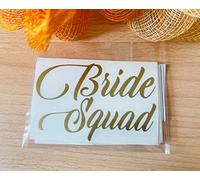 MURRIELLE Team Bride and Decal Label - Wedding Party Glasses in Gold Matt Finish (5 Bride Squash)