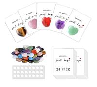 Murrilome No Words Just Hugs Cards with Heart Shape Crystals Stones 24Packs Greeting Cards Keepsake Exchange Card Relationship Gift for Colleagues Family Distance Social Present