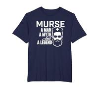 Murse A Man A Myth and A Legend - Male Nurse Nursing T-Shirt, Men's Big and Tall, Navy Blue, 2X Tall