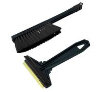 Murska Ice Scraper Car with Broom Ice Scraper Brass + Snow Brush Car Broom Winter Windscreen Scratcher Car - Broom Car Snow Brush Car Snow Brush Car (Set L & P A054 + A059 Black)