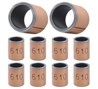 Murtenze 10 Pcs Sleeve Bearings, 6mm Bore 8mm OD 10mm Length Wrapped Oilless Bushings, Plain Bearings for Engineering Machinery, Automotive