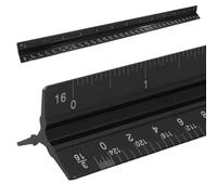 Murtenze 12" Architectural Scale Ruler, Triangular Aluminum Ruler Imperial Measurements Laser-Etched, Precision Scale Ruler for Architects/Draftsman/Students/Engineers (Black)