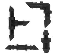 Murtenze 150 Pack Drip Irrigation Fittings Kit, 1/4 Inch Barbed Connectors Drip Line Couplers for Garden Sprinkler Systems (65 Couplings, 50 Tees, 20 Elbows, 15 End Plugs)