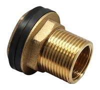 Murtenze 2 Pack Solid Brass Bulkhead Fitting, 1/2" Female 3/4" Male Water Tank Connector with 2 Rubber Ring