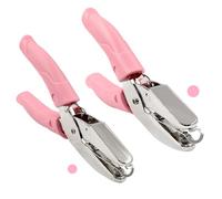 Murtenze 2PCS Single Hole Punch 1/16" and 1/8" Handheld Hole Paper Punch for DIY Craft Paper Scrapbook Puncher with Pink Soft Thick Leather Cover(Round, 1/16" & 1/8")