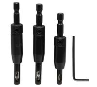 Murtenze 3 PCS Self Centering Drill Bit Set, 3/32", 7/64", 1/8" VIX Bit Hinge Drill Bit, Quick-Change 1/4" Hex Shank for Woodworking Window Door Hinge