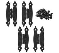 Murtenze 4 Pack 3.5 Inch Black Antique H Hinge Cold Rolled Steel Cabinet Hinge Flat Flush Mount Door Hinges Decorative Hinges for Cabinet Drawer Jewelry Box