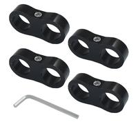 Murtenze 4 Pack AN10 Hose Separator Clamp, Aluminum Fuel Line Mounting Clamp, Black Hose Fitting Adapter, for Fuel Hose, Oil Line, Brake Line and Gas Line