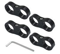 Murtenze 4 Pack AN12 Hose Separator Clamp, Aluminum Fuel Line Mounting Clamp, Black Hose Fitting Adapter, for Fuel Hose, Oil Line, Brake Line and Gas Line